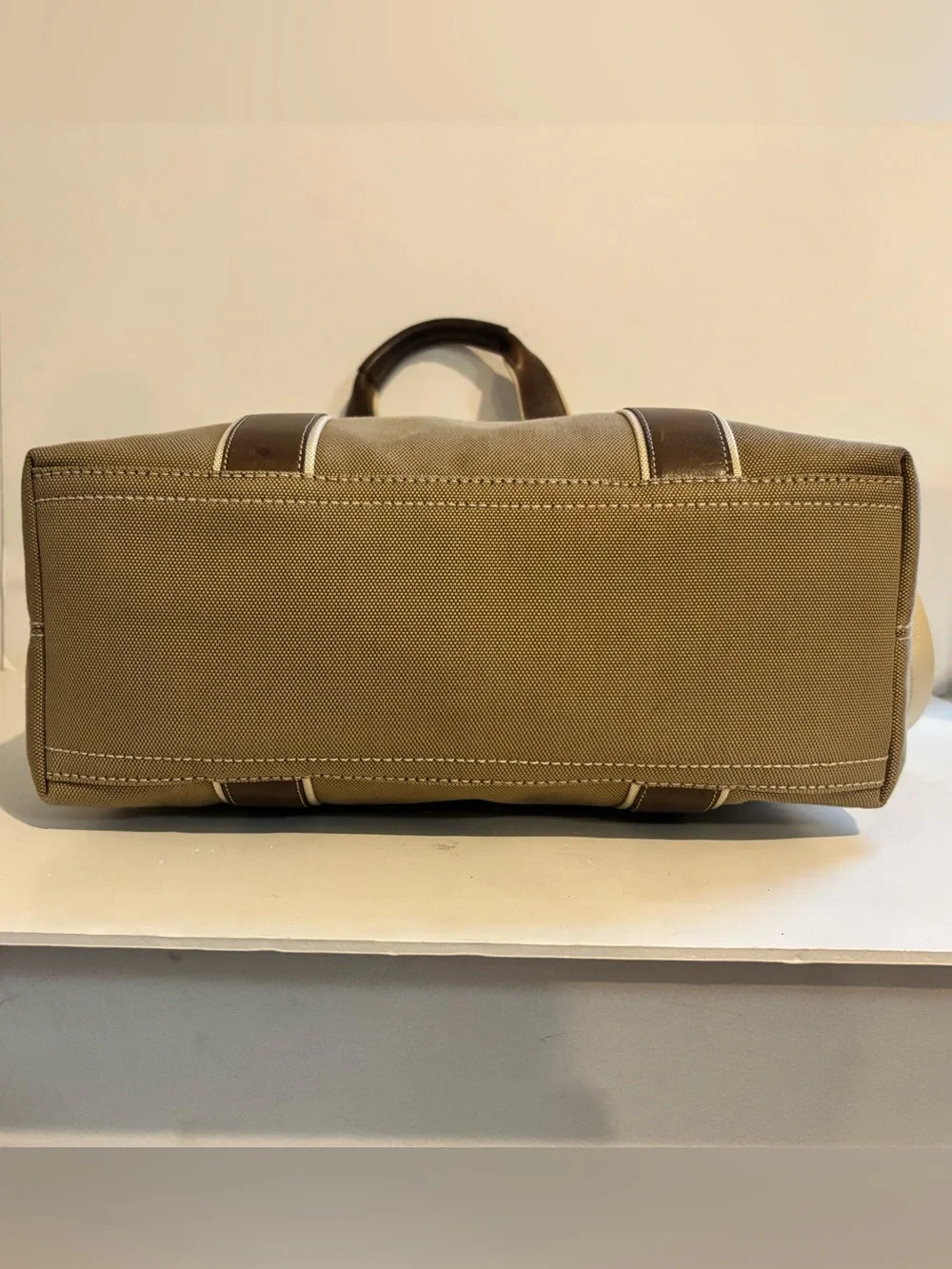Coach RARE Leather Trim 2 Way Canvas Boat Tote/ Weekend Bag/ Work Tote